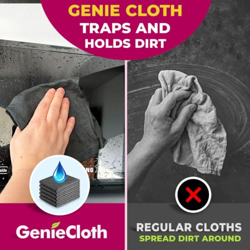 GenieCloth Microfiber Cleaning Cloth 5-Pack - Streak-Free, Lint-Free, Multi-Surface
