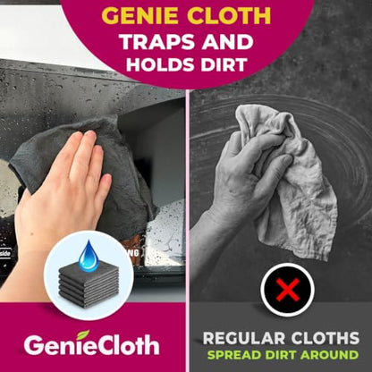 GenieCloth Microfiber Cleaning Cloth 5-Pack - Streak-Free, Lint-Free, Multi-Surface
