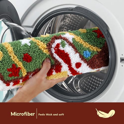 Christmas Gingerbread House Bath Mat 20x32 Inch - Winter Bathroom Rug Decor