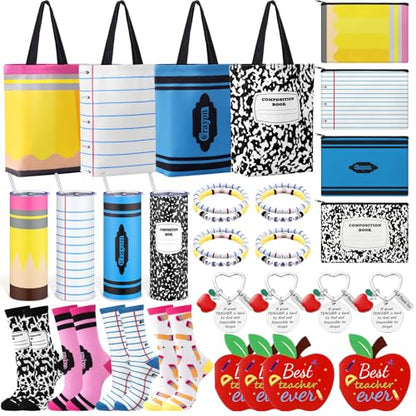Sieral Christmas Teacher Gifts Set - 4 Skinny Tumblers & Holiday Accessories