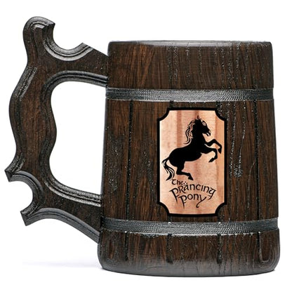 Handmade Wooden Beer Mug 17oz with Stainless Steel Insert – Gift for Him