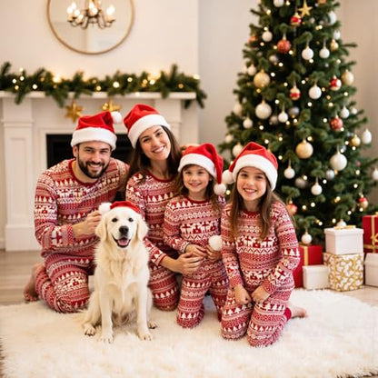 Mom Medium Red Christmas Pajama Set - Family Cotton Sleepwear