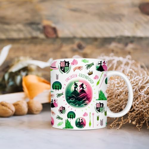 Witch Coffee Mug Broadway Musical Elphaba Glinda Gift 11 oz Ceramic Cup