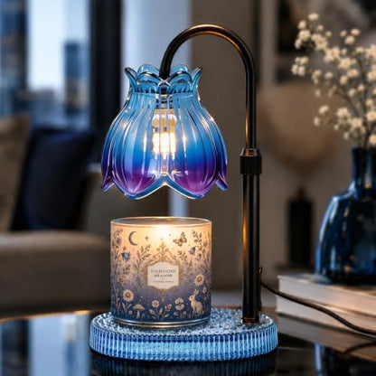 JACCAWS Candle Warmer Lamp with Timer & Dimmer, Adjustable Height - Blue