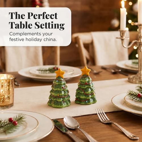 Christmas Tree Salt and Pepper Shaker Set - Festive Kitchen Decor
