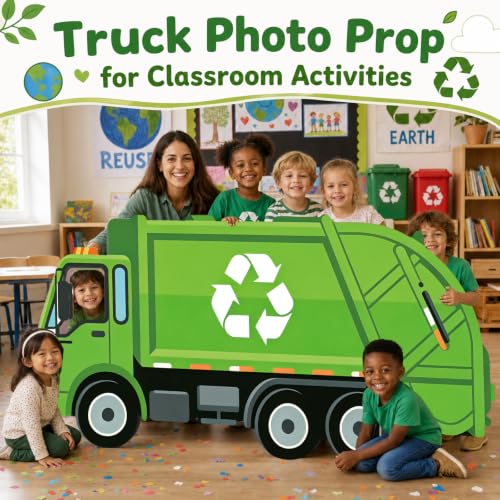 Garbage Truck Cardboard Cutout for Birthday & Events - 5.3Ft Decor