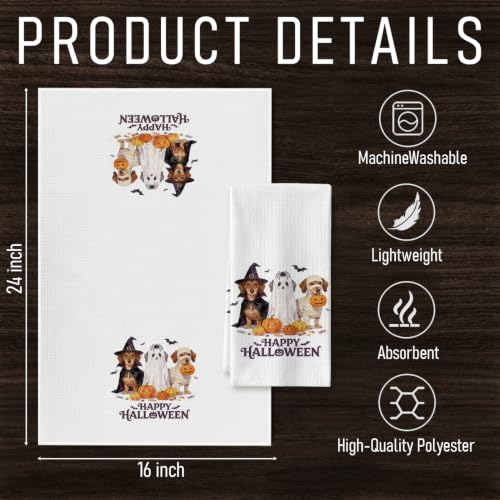 Halloween Dachshund Kitchen Dish Towel - Dachshund Gift for Women