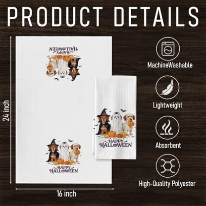 Halloween Dachshund Kitchen Dish Towel - Dachshund Gift for Women