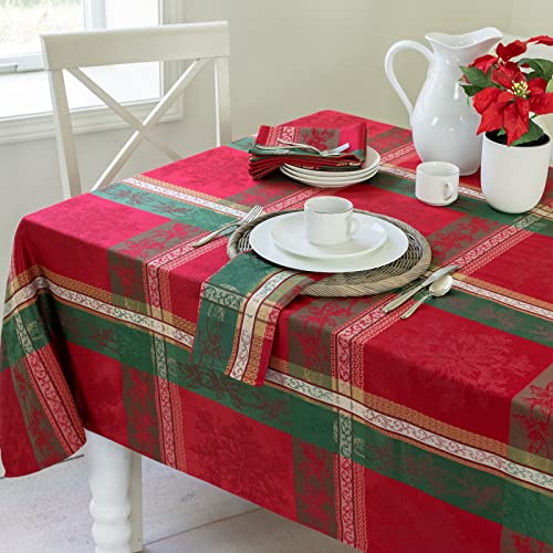 Holiday Legacy Rectangular Tablecloth 60x120 Inches - Elegant Holiday Decor