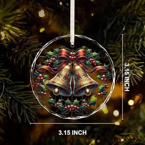 Round Christmas Bell Ornament 2026 Holiday Tree Decor & Housewarming Gift