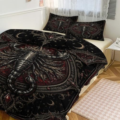 King Gothic Scorpion Bedding Set Dark Aesthetic Duvet Cover Comforter Cover