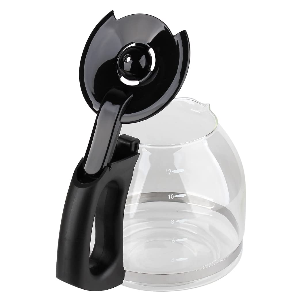 Anbige Replacement Parts 12-Cup Glass Carafe, Compatible with Mr. Coffee Coffee Maker, Replace Part# PLD12-RB, PLD12-RB Series (Black)