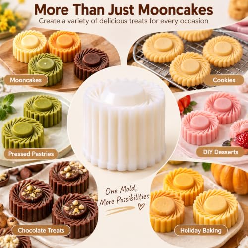 Double-Ended Pastry Mold 2pcs - Decorative Mooncake & Pastry Cutter Set