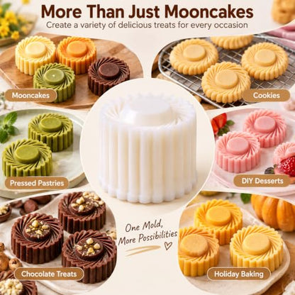 Double-Ended Pastry Mold 2pcs - Decorative Mooncake & Pastry Cutter Set