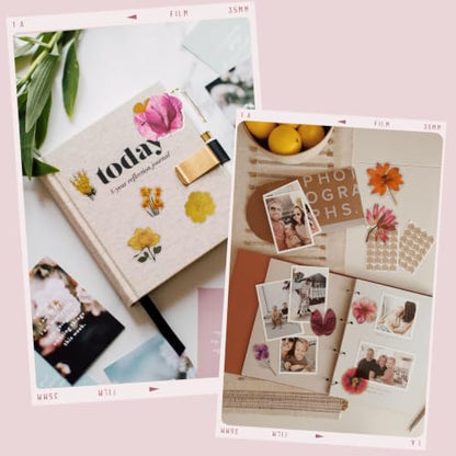 200 Pcs Waterproof Dried Flower Stickers for Scrapbooking & Resin Art