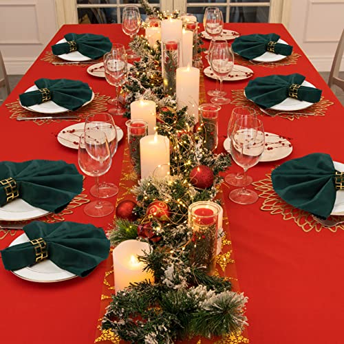 Gold Christmas Napkin Rings Set of 16 - Classic Holiday Table Decorations