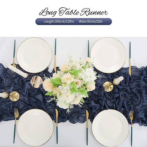 Navy Blue Cheesecloth Table Runner 20 Pack - 10ft Rustic Wedding Party Decor