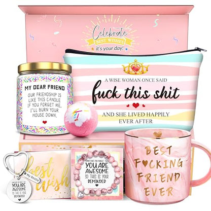 Women's Friendship Candle Gift Set with Coffee Mug and Lavender Scented Candle