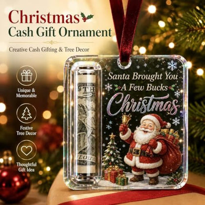 Christmas Money Holders Set - Holiday Cash Gift Ornaments for Tree & Gift Bundles