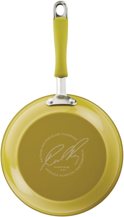 Rachael Ray Cucina 12-Piece Nonstick Cookware Set - Lemongrass Green | Durable & Stylish