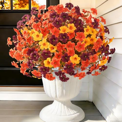 24PCS Artificial Fall Mums Flowers for Outdoor & Indoor Decoration