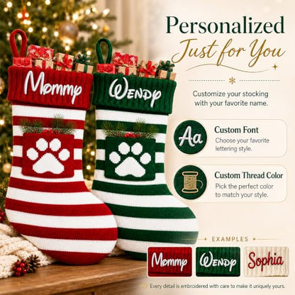 Personalized Hanging Pet Stockings on Christmas Tree & Family Decor - Style 01