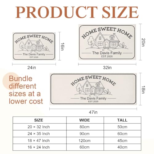 Personalized Front Door Mat - Custom Family Name Rug Set - Family Variation
