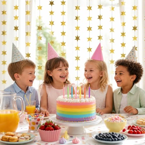 Gold Star Garland Decorations 8PCS 105FT Party Hanging String - Variation 01-Gold