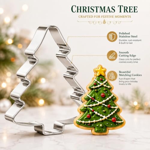 Christmas Cookie Cutters Set - 25 Holiday Stainless Steel Shapes with Style1