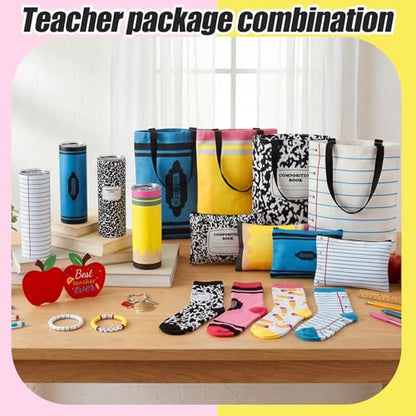 Sieral Christmas Teacher Gifts Set - 4 Skinny Tumblers & Holiday Accessories