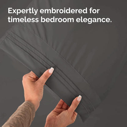 Skiennix Body Pillowcases Set of 4 | Soft, Breathable 20x54 Long Pillow Covers - Fade-Free & Machine Washable (Charcoal)