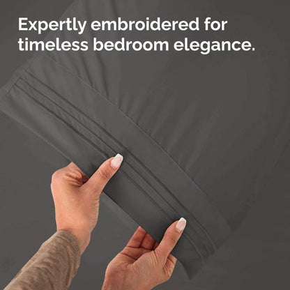 King Standard Pillow Cases by King - Soft Hotel Quality Pillowcase Covers | Comfy & Machine Washable - 4 Piece Set in Charcoal