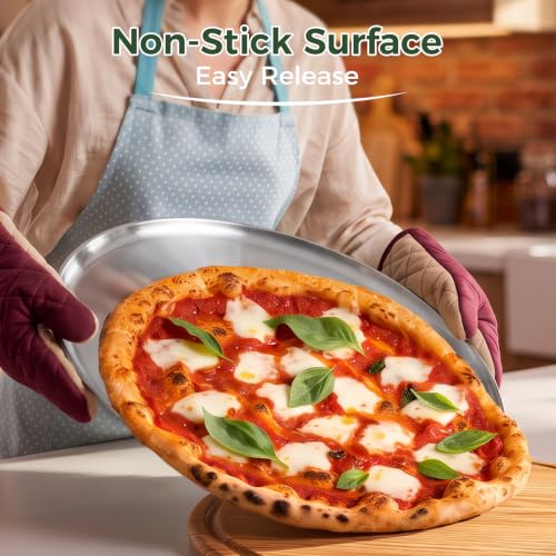 16 Inch Nonstick Stainless Steel Pizza Pan for Oven - Round Baking Tray