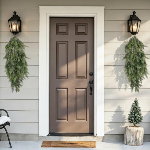 Artificial Cedar Christmas Teardrop Swag Set - 29 Inch Holiday Decor