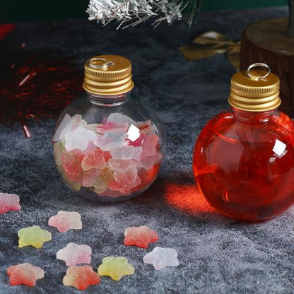 BESPORTBLE Christmas Drink Balls Set - 9x7.8x7.8cm Golden Fillable Ornament for Holiday Parties 250ml