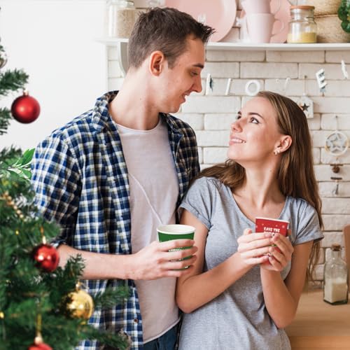 Christmas Vacation Party Cups - 60 Disposable 12 oz Holiday Paper Cups for Hot Beverages