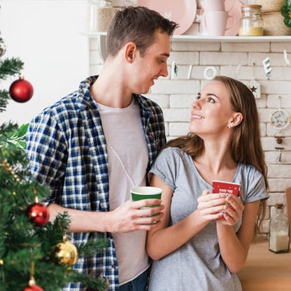 Christmas Vacation Party Cups - 60 Disposable 12 oz Holiday Paper Cups for Hot Beverages