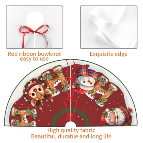 Santa Claus Deer Christmas Tree Skirt 36 Inch Holiday Decor - Variation of THIS listing