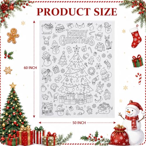 Christmas DIY Coloring Blanket with 24 Markers - Christmas Tree Variation
