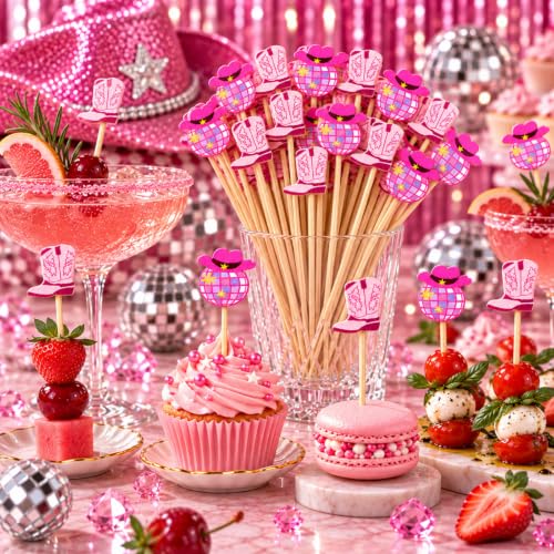 Disco Cowgirl Cocktail Picks - 100 Eco-Friendly Bamboo Food & Drink Skewers