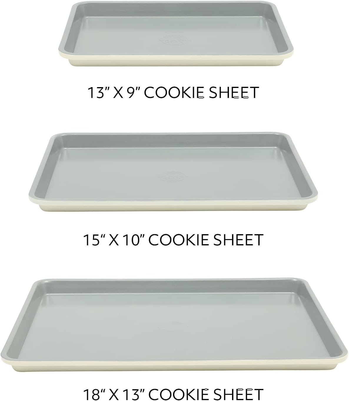 Sur La Table Cookie Sheet Set - Nonstick Carbon Steel Baking Pans (13, 15, 18 Inch) - Grey Easy-Clean Trays for Cookies & Roasting