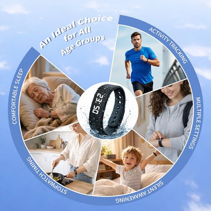 Vibrating Alarm Wristband for Heavy Sleepers, Activity Tracker & Sleep Aid