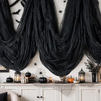 Halloween Creepy Cloth for Yard & Outdoor Decorations - Black, 80 x 600 in