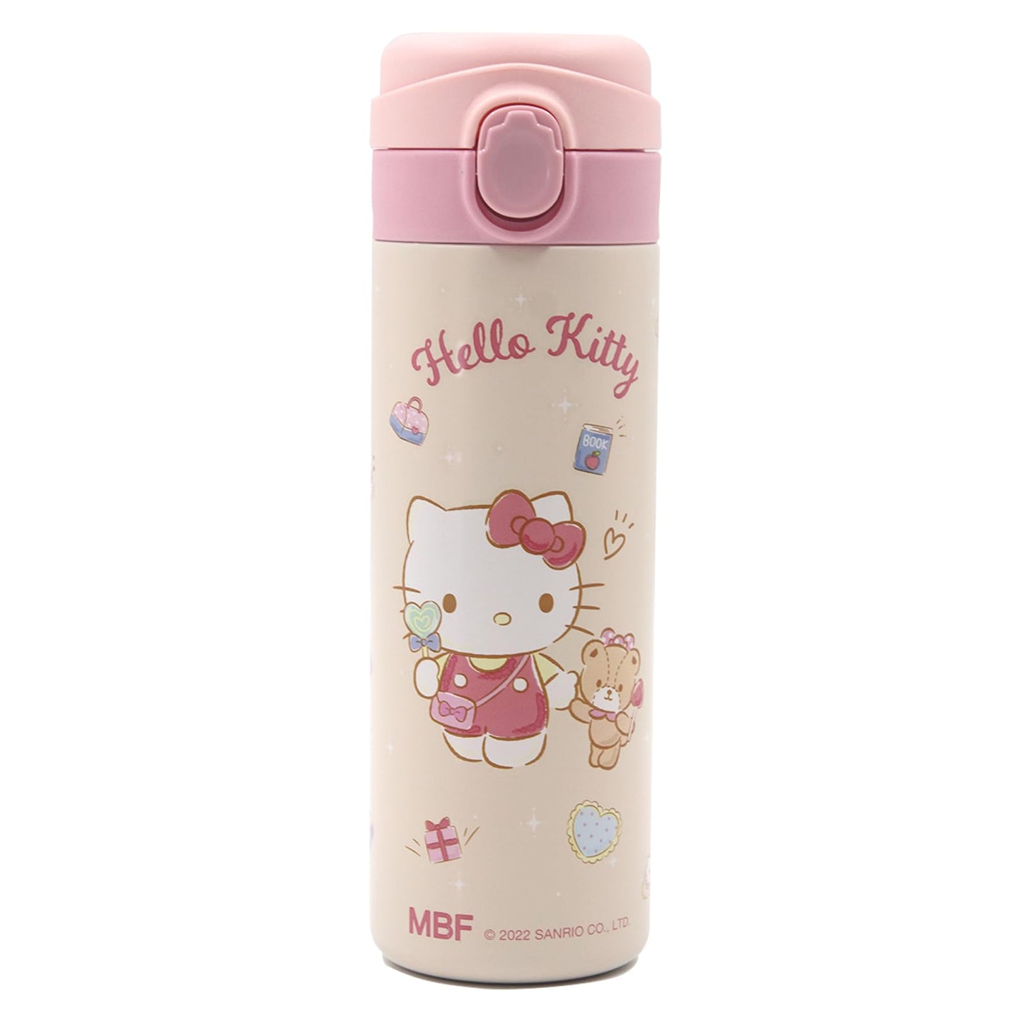 Kids Stainless Steel Vacuum Insulated Water Bottle Cartoon Stainless Steel Reusable Tumbler with Lid for School Girls Boys,Pink 14 OZ