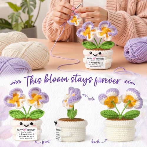 30th Birthday Gift for Women - Handmade Crochet Orchid Decoration - Variation of 30th Birthday