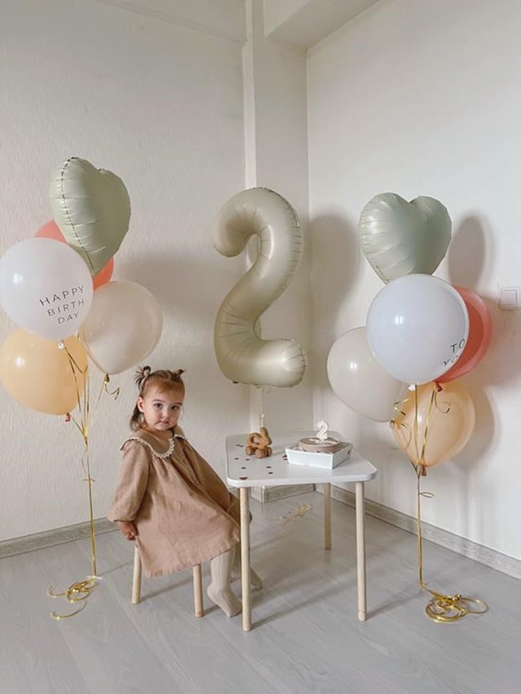 Skiennix 40-Inch Cream White Number Balloons - Perfect for 2nd, 12th, 21st Birthday & Celebration Decor