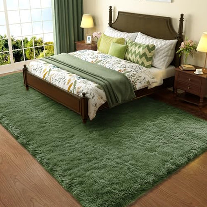 Ophanie 7x10 Area Rugs for Living Room, Upgrade Non-Slip Fluffy Soft Large Shag Bedroom Carpet, Grey Big Indoor Thick Nursery Rug, Gray Carpets for Boy and Girls Room Dorm Home Decor Aesthetic