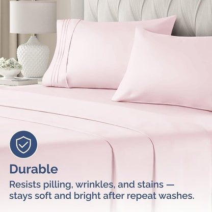 King Standard Pillow Cases Set of 2 - Ultra-Soft Hotel Quality Pillowcase Covers - Comfy, Cozy & Fade Free - Wrinkle Resistant - Machine Washable Pillow Protectors - 2 Piece Set - Lavender Pink