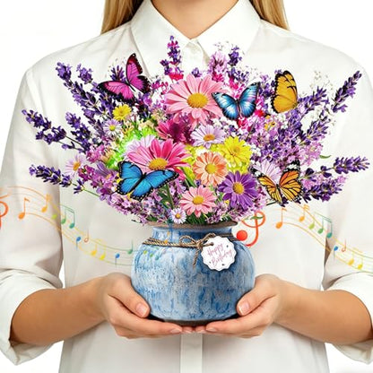 Lavender Birthday 3D Pop Up Card with Music & LED Lights – XUNXMAS