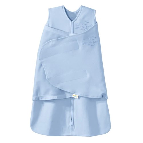 HALO Sleepsack Swaddle - 100% Cotton 3-Way Adjustable Wearable Blanket | Baby Blue, Newborn 0-3 Months